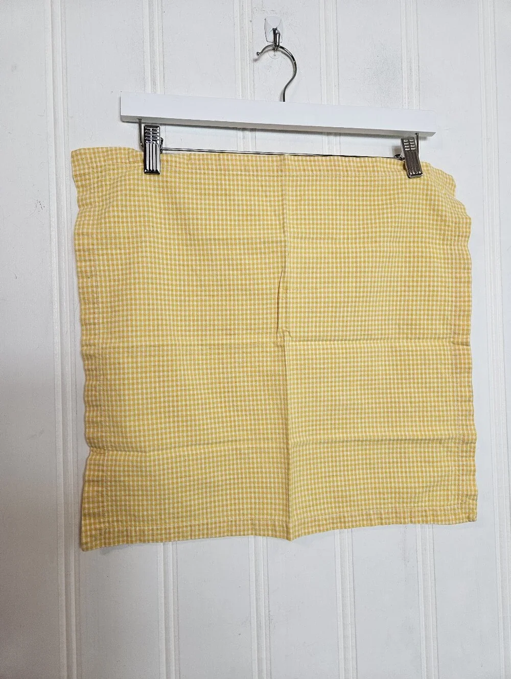 Yellow White Gingham Cloth Napkins Set of 10 16x17 Checkered Cottagecore Dining!